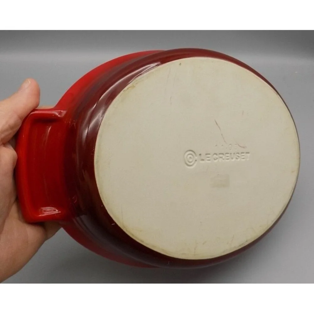Le Creuset Au Gratin Baking Dish Cerise Red Stoneware Casserole 12 1/2